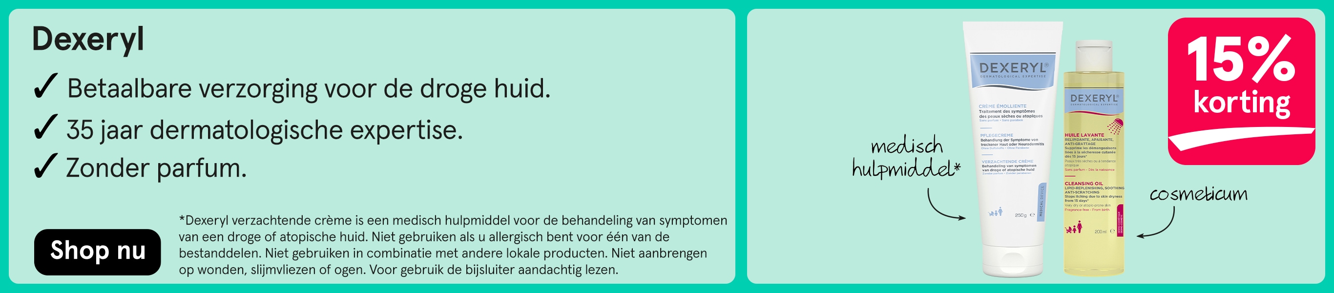 Dexeryl verzorging 15% korting